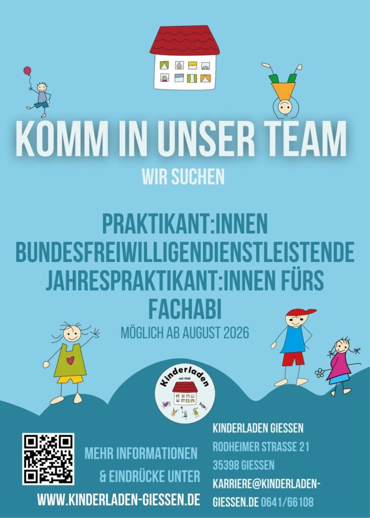 Stellenausschreibung: Praktikum, Bundesfreiwilligendienst oder Jahrespraktikum fürs Fachabitur, möglich ab August 2026