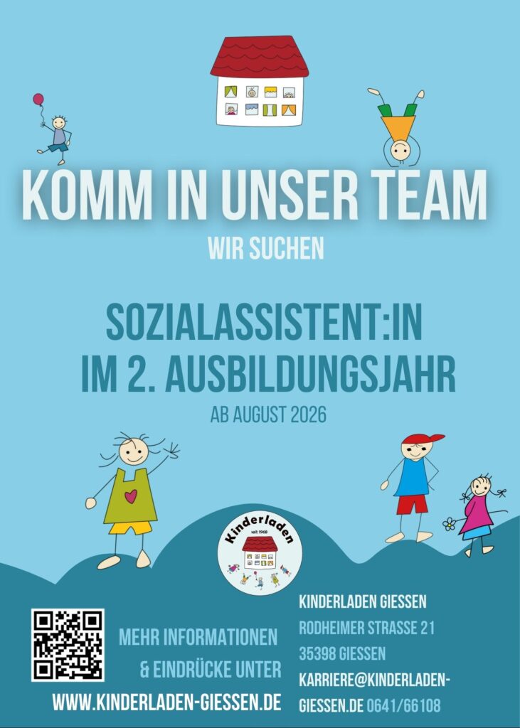 Stellenausschreibung: Sozialassistent:in im zweiten Ausbildungsjahr, ab August 2026
