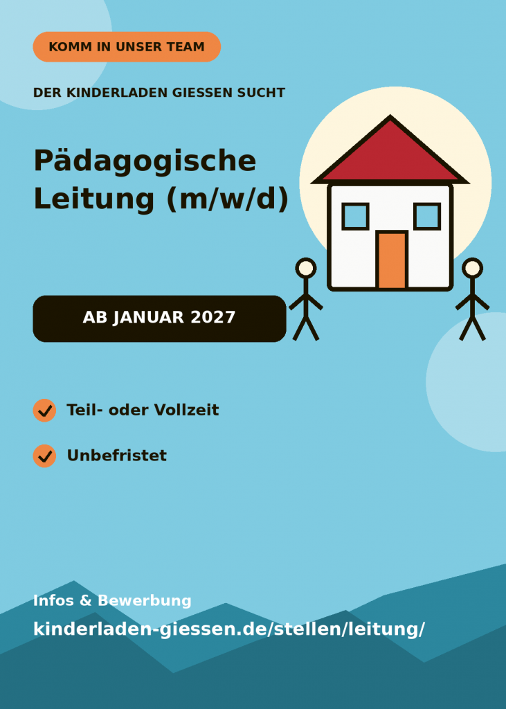 Stellenanzeige für eine pädagogische Leitung ab Januar 2027, unbefristet in Teil- oder Vollzeit